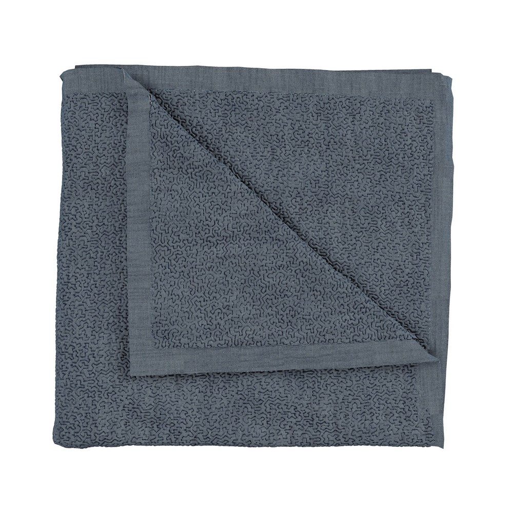 Delphine Embroidered Throw by Bedeck of Belfast in Chambray Blue